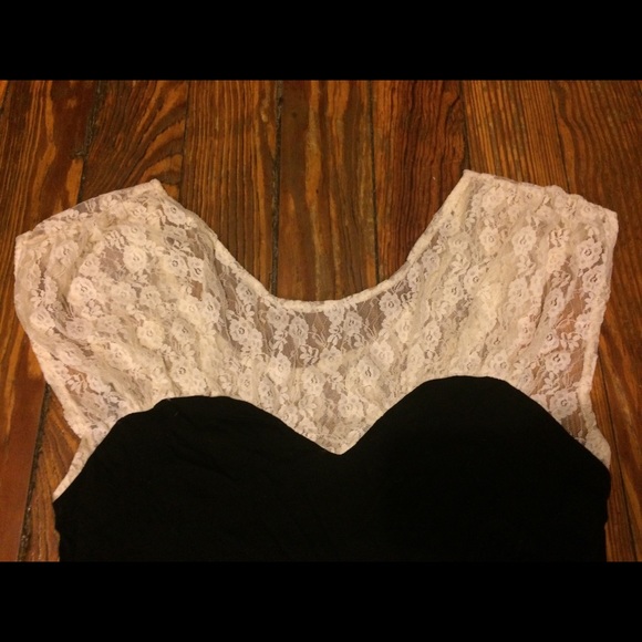 Topshop Lacy Little Black Dress - Picture 2 of 7